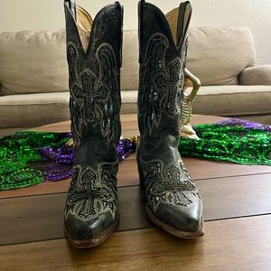 Ferrini Italian leather cow girl boots